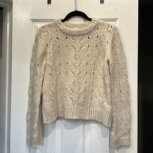 White Knit Sweater with Lace Details - Topshop